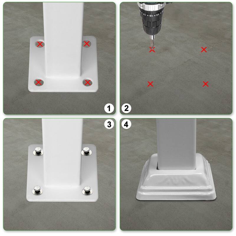 Outdoor Wrought Iron Handrail - White