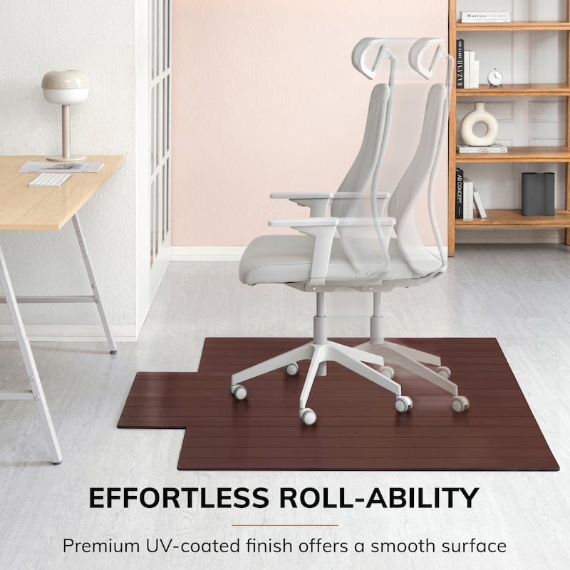 Eco Bamboo Deluxe Cherry Chair Mat with lip (55 x 57)