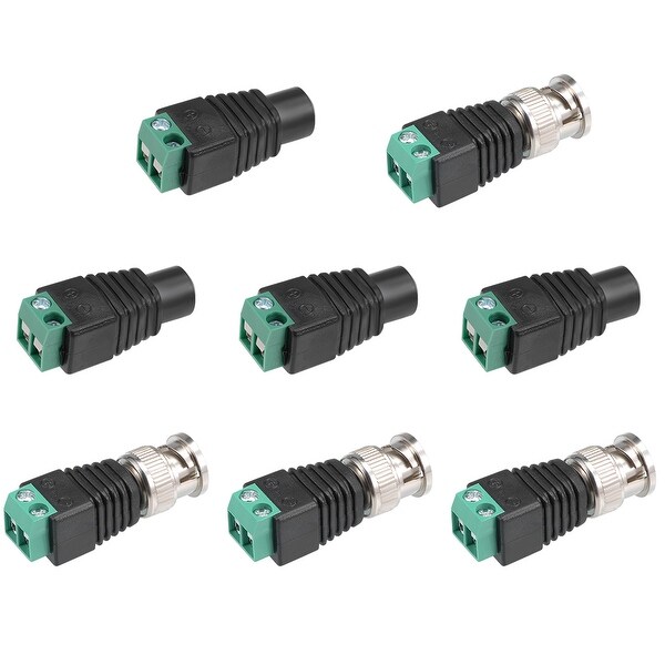 Shop 4pair 5 5x2 1mm Female Dc Power Adapter Connector Bnc Male Connector For Cat5 4 Pairs Dc Female Bnc Male On Sale Overstock 25414960