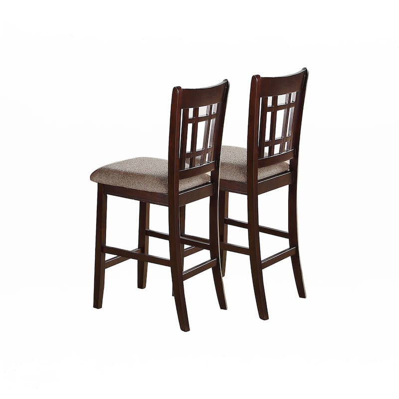 Height Chair with Beige Upholstered Seat, Set of 2