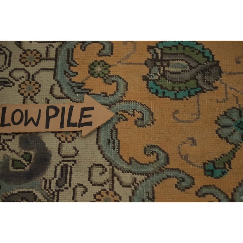 Hand Knotted Oriental 100% Wool Carpet Traditional Floral Oranges & Rust Tabriz Area Rug - 12' 10'' X 9' 9''