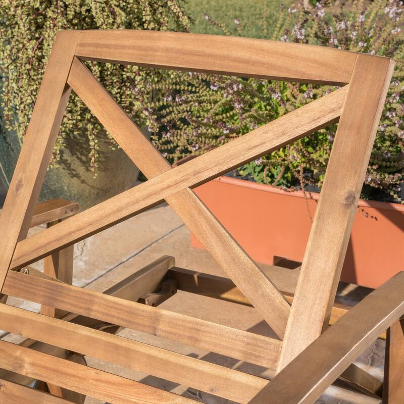 Perla Outdoor Acacia Wood Chaise Lounge by Christopher Knight Home