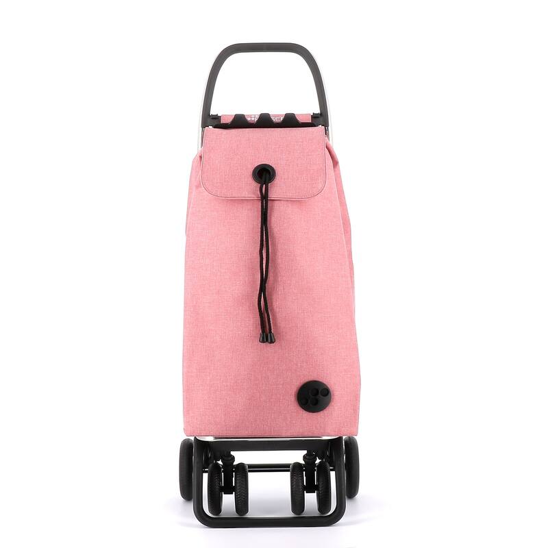 Shopping Trolley Rolser I-Max Tweed 4 Wheels 2 Swiveling Foldable - 15.55 in. W x 41.34 in. H x 12.8 in. D - Coral