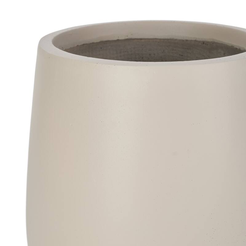 Lightweight Round MGO Outdoor Planter Set-3 Sizes (15.6"/10.74"/7.3"),Large Outdoor Indoor Flower Pots with Drainage Hole