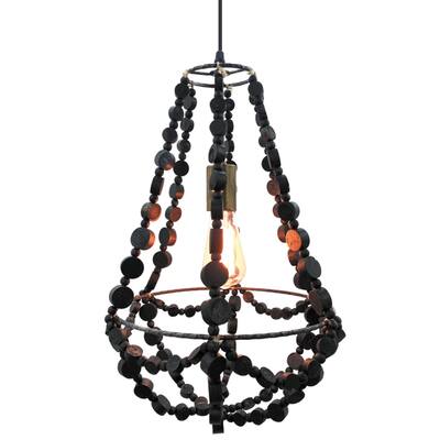 VIP Metal 20.5 in. Black Bead Chandelier Fixture