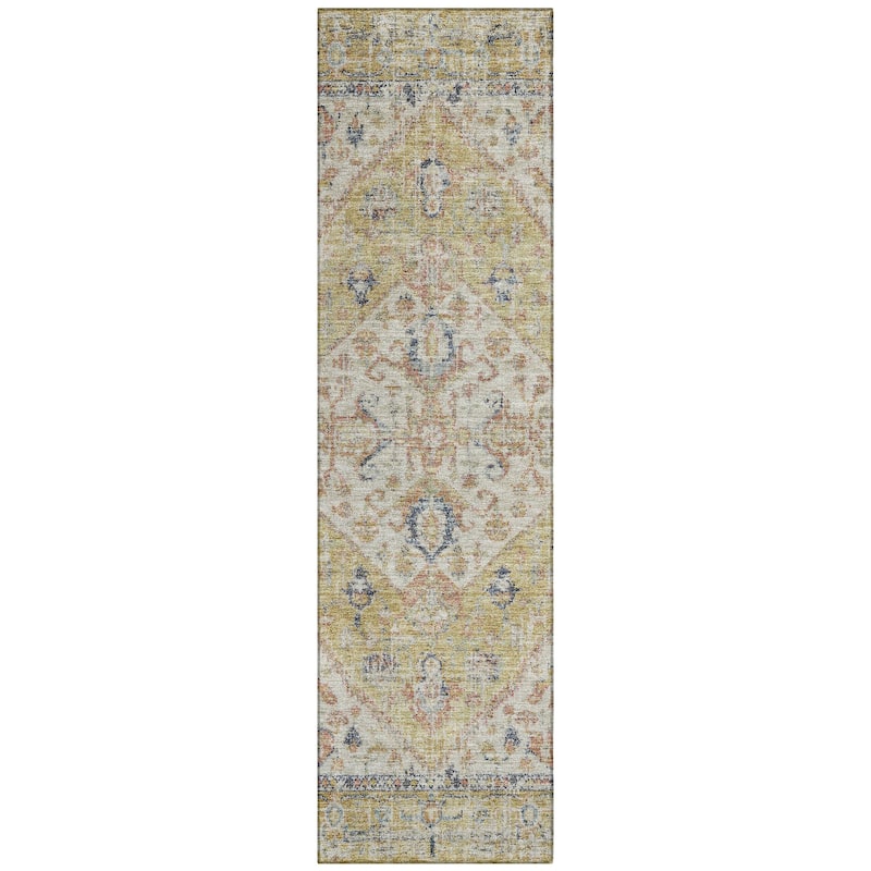 Machine Washable Indoor/ Outdoor Vintage Traditional Chantille Rug