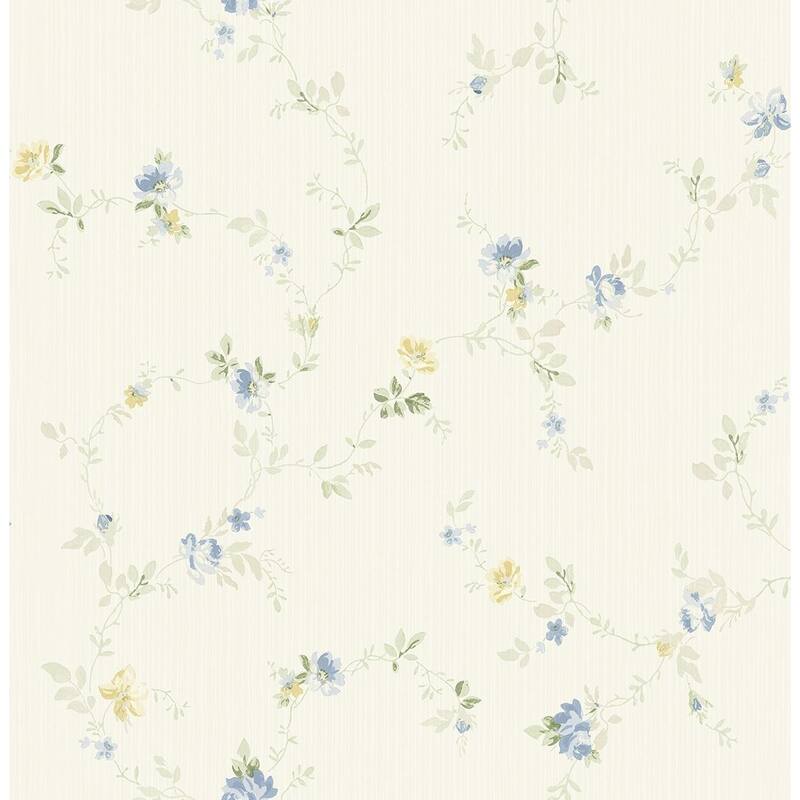 Seabrook Designs Chantilly Floral Trail Unpasted Wallpaper
