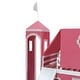 preview thumbnail 17 of 31, Castle Frame Bed Wood Loft Bed Loft Bed Convertible To Mini Playground with Pink Tent and Tower, Child Bed Tent