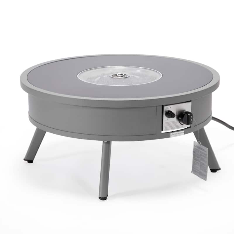 Leisuremod Walbrooke Modern Outdoor Patio Round Fire Pit Table for Porch Backyard Deck - 29