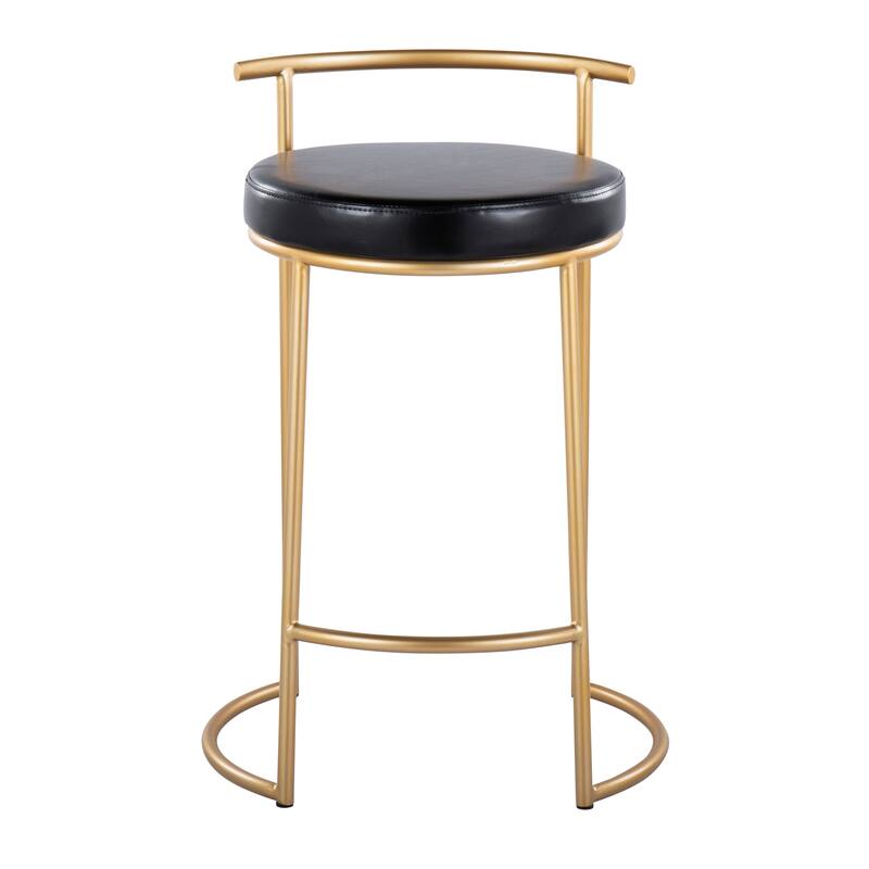Silver Orchid Forrest Round Fixed-Height Counter Stool (Set of 2)