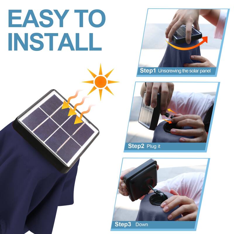 ABCCANOPY 10.5FT Outdoor Patio Solar Umbrella with 32LED Lights