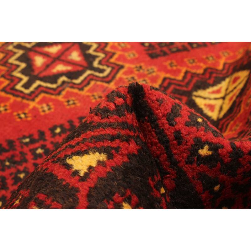 ECARPETGALLERY Hand-knotted Baluch Red Wool Rug - 3'3 x 5'11