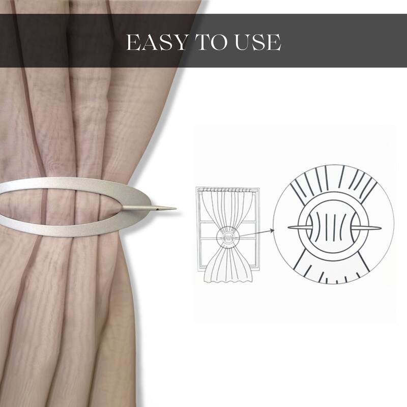 Elegant Metal Curtain Tiebacks, Oval Design for Easy Install