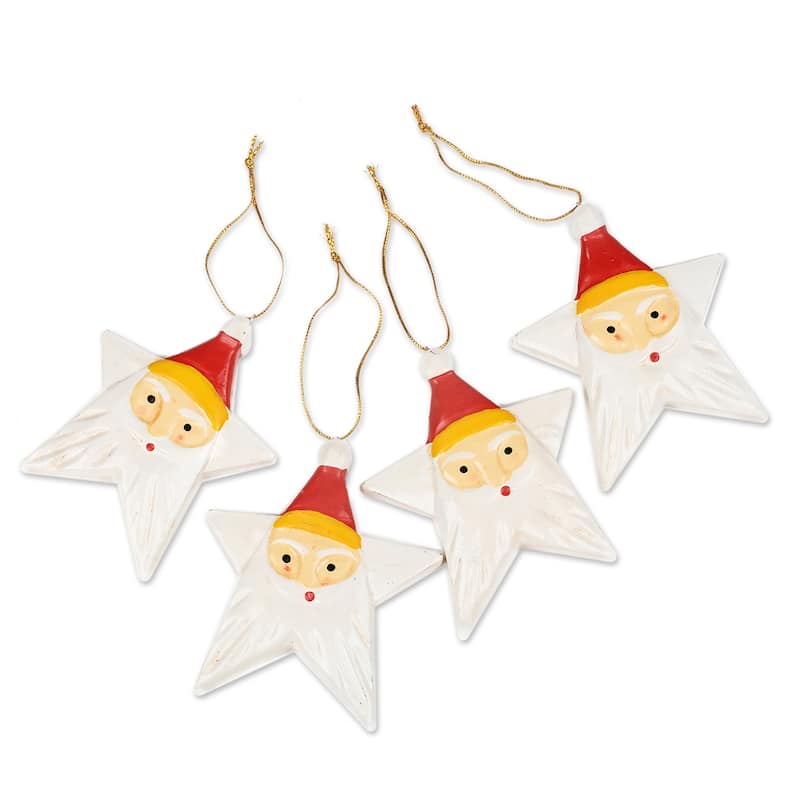 Novica Handmade Santa Constellation Wood Ornaments (Set Of 4)