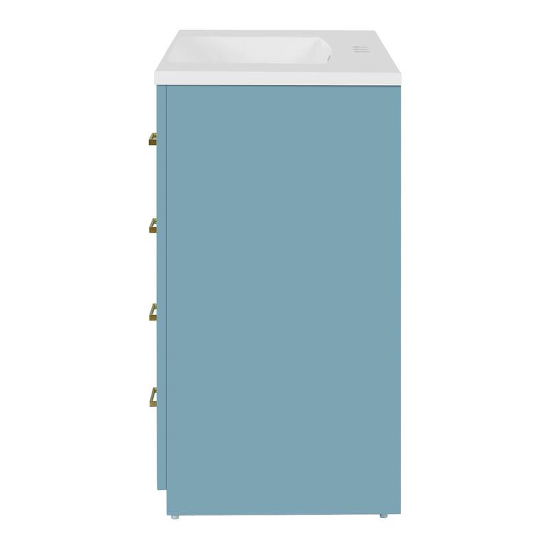 36'' Bathroom Vanity with Ceramic Sink Combo Freestanding Bathroom Storage Cabinet with 3 Drawers& Soft Closing Doors