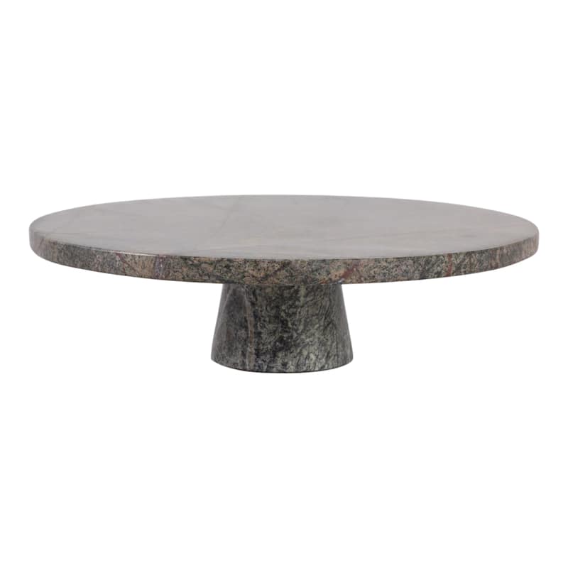 Stone Tray Plate Pedestal Base Modern for Home Office - 3" Green - 12" x 12" x 3.5" - Green - 12" x 12" x 3.5"