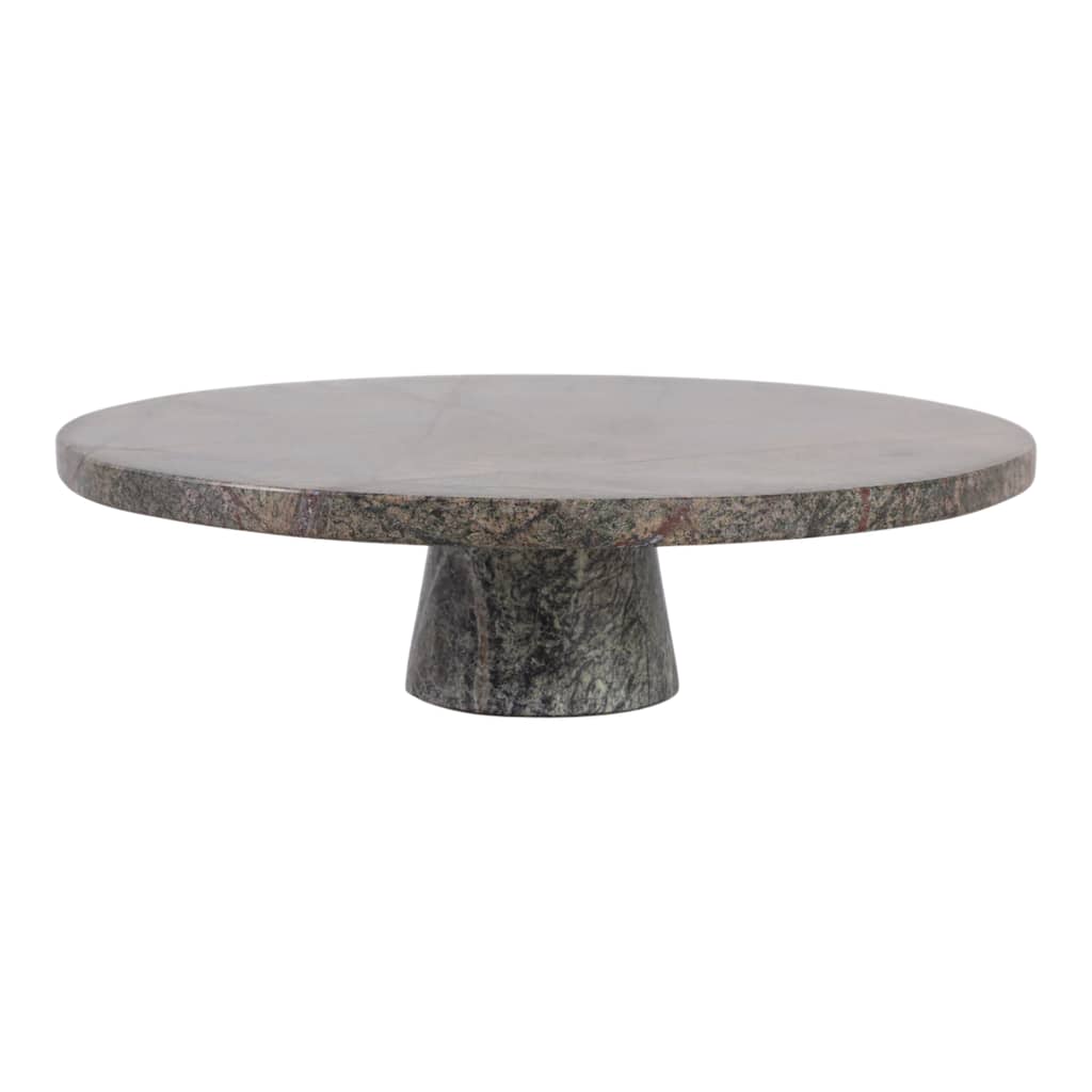 Stone Tray Plate Pedestal Base Modern for Home Office - 3" Green - 12" x 12" x 3.5"