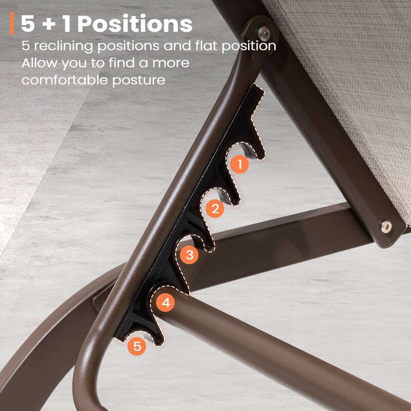 Pellebant Outdoor Patio Chaise Lounge Chairs Set with Side Table - Set of 3