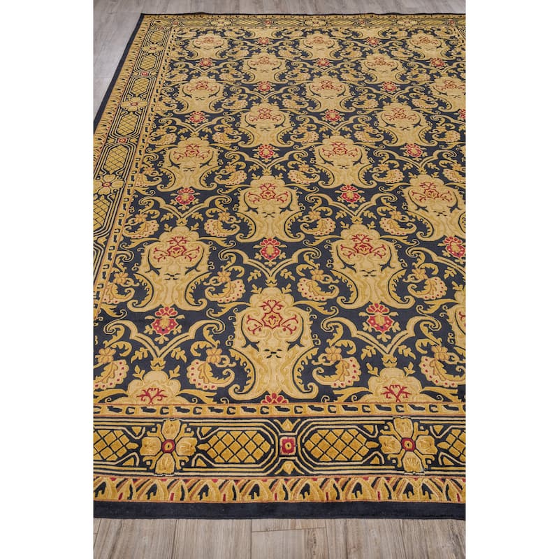 EXQUISITE RUGS ONE-OF-A-KIND Tibetan Weave Collection Hand Knotted Gold Rug - 10'x14' - 10'0"x14'0"