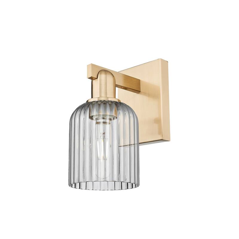 Innovations Lighting 716-1W-11-5 Bridal Veil Sconce Bridal Veil 11" - Champagne Bronze / Light Smoke