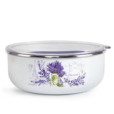 STP Goods Lavender Enamel Storage Bowl with Lid