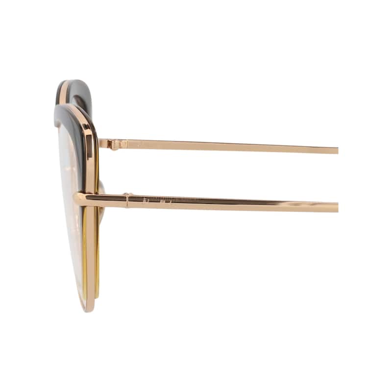 Pomellato Cat Eye-Frame Metal Optical Frames, Transparent Lens, Shiny Pink Gold/Transparent Brown Frame