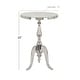 preview thumbnail 20 of 20, Silver Aluminum Metal Small Turned Accent Table with Scroll Legs