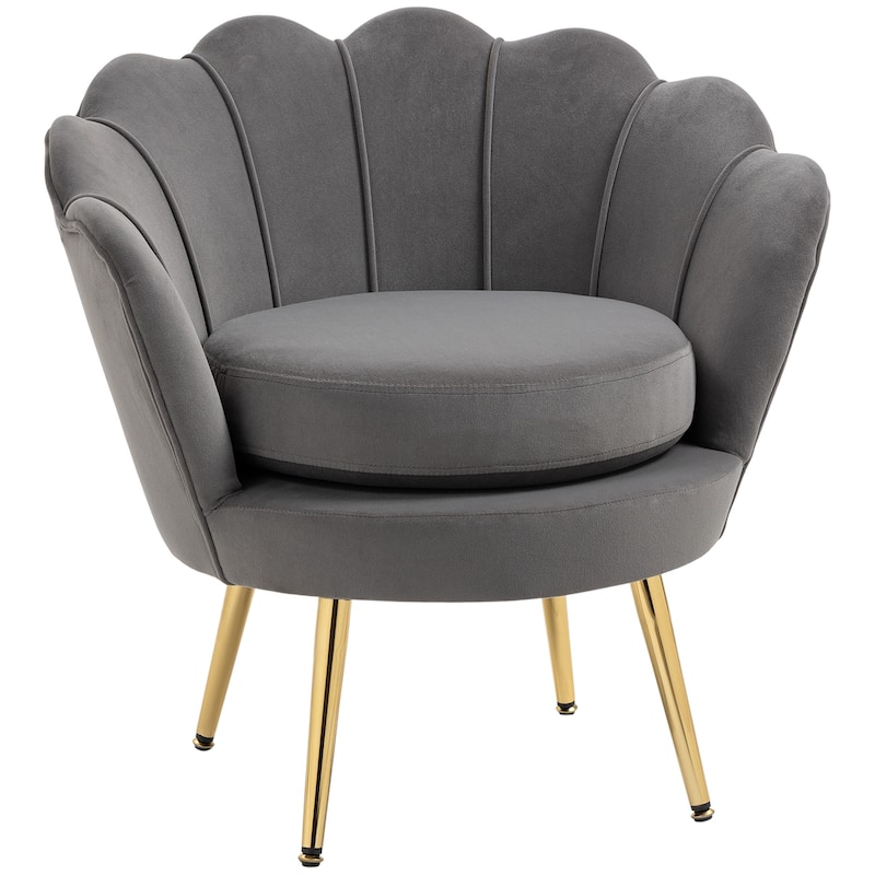 Velvet-touch Fabric Accent Chair