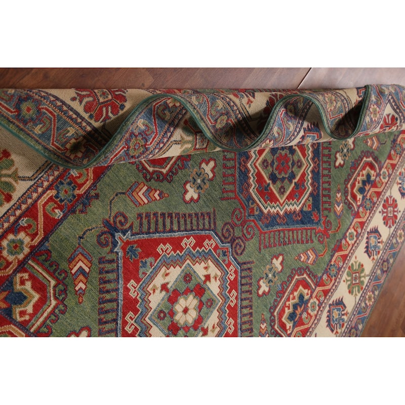 Green Kazak Area Rug HandKnotted Wool Carpet 6'5" x 9'8" Bed Bath