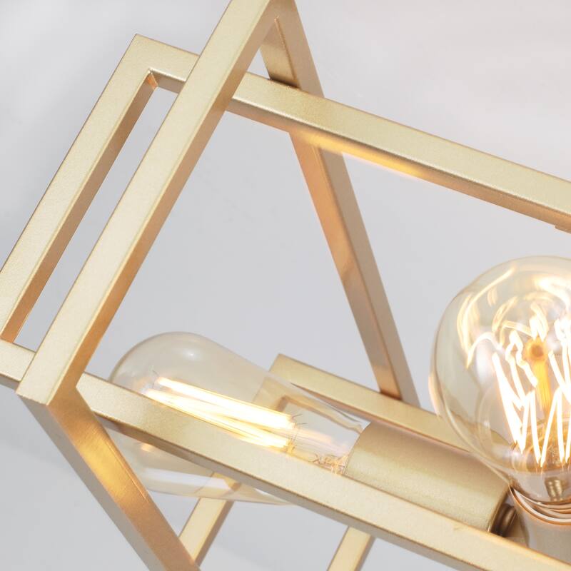 4 - Industrial Semi Flush Mount Ceiling Light Fixture - 15in - N/A