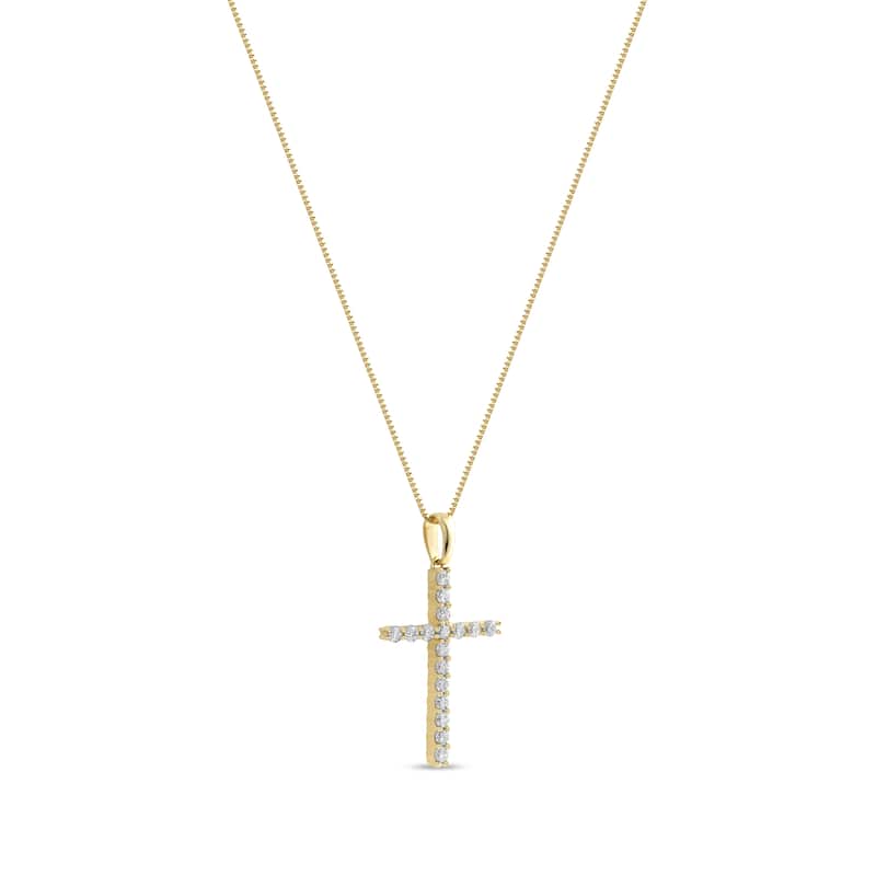 1/4ct TDW Lab-grown Diamond Cross Pendant Necklace in 14k Gold for Women