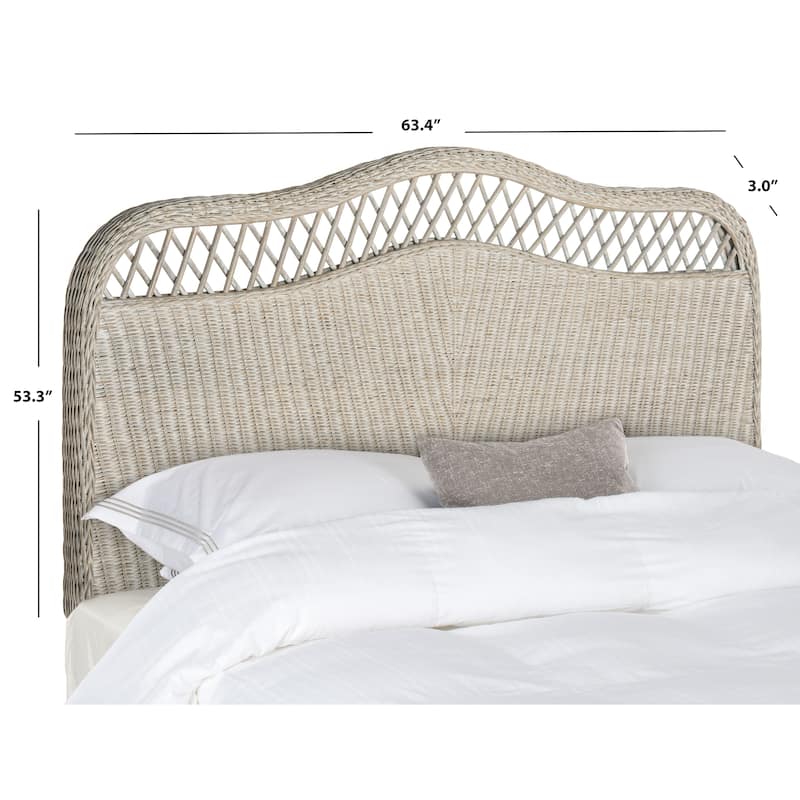 SAFAVIEH Masja White Washed Rattan Headboard (Full)