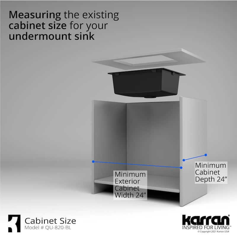 Karran Undermount 24.38 in Single Bowl Quartz Kitchen Sink Kit