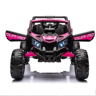 12V Ride On Car with Remote Control, UTV for Kids, Music Player, LED Lights, Safety Harness