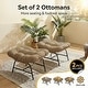 preview thumbnail 23 of 26, 2-Piece Outdoor Wicker Ottomans with Cushions, Weather-Resistant Boho Patio Rattan Footrests for Garden, Porch, and Balcony
