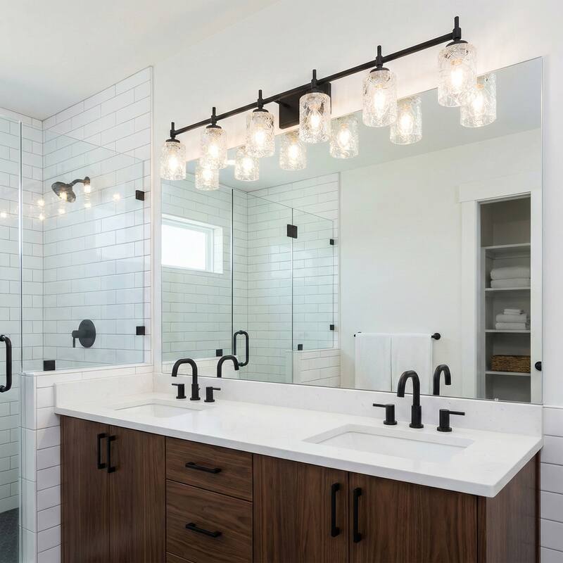 Acroma Dimmable Bathroom Vanity Light with Textured glass shade