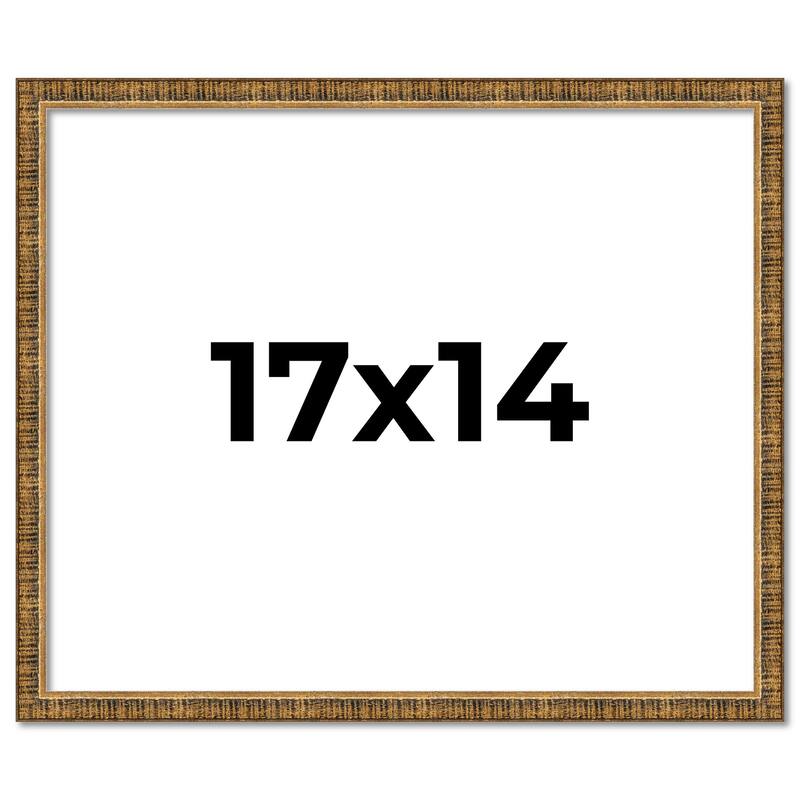 17x14 Frame Gold Kingsley Distressed Solid Wood Picture Frame Width