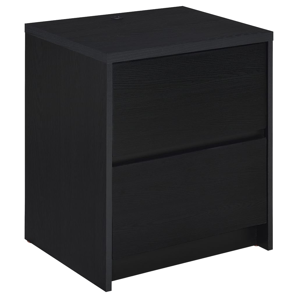 Geary 2-drawer Nightstand LED Lights and USB