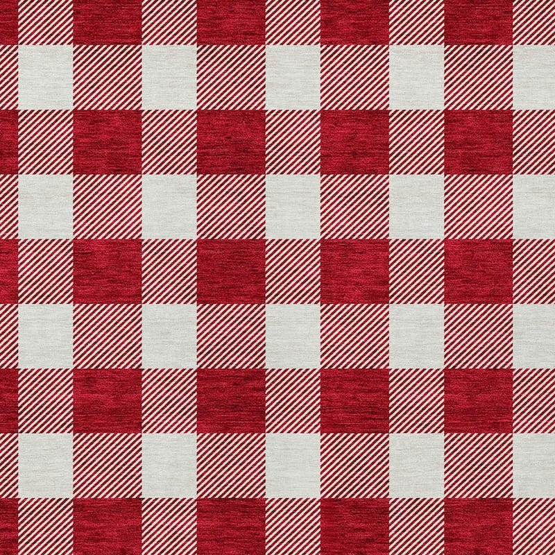 HomeRoots Plaid Transitional Rectangle Outdoor Rug
