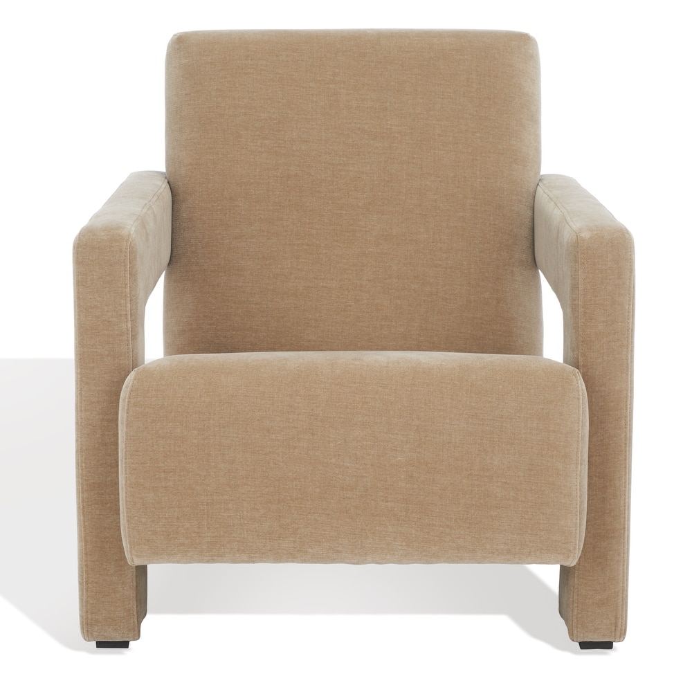 SAFAVIEH Couture Joffrette Modern Velvet Accent Chair - 27 In. W x 35 In. D x 30 In. H - 27Wx35Dx30H