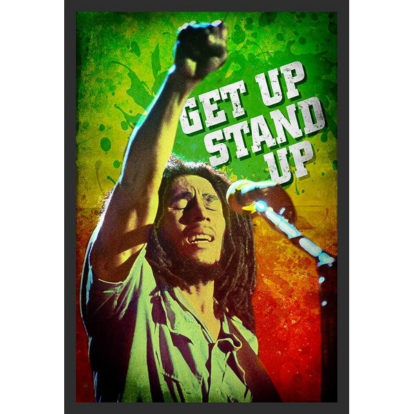 Bob Marley Get Up Stand Up Music Reggae Framed Poster - 24 x 36