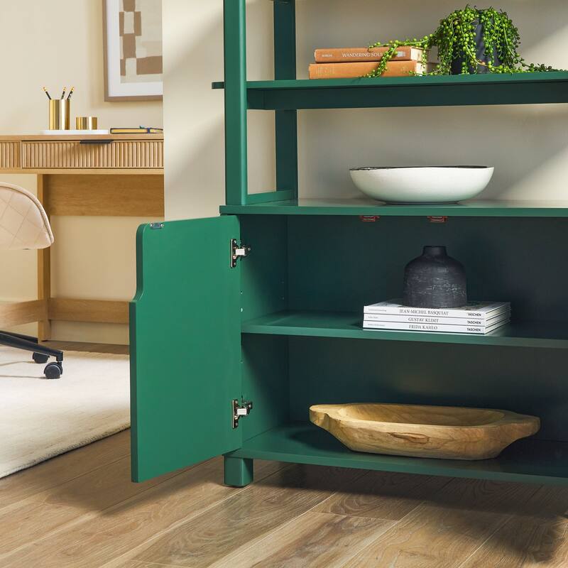 Walker Edison Modern Wood Arched Cabinet Bookcase with Storage