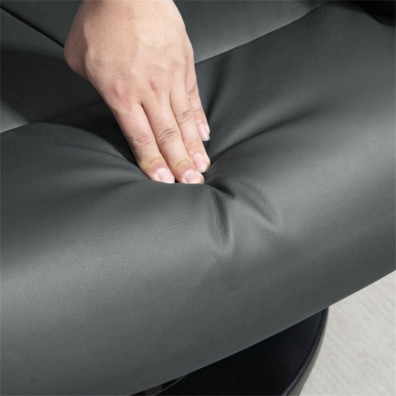 PU Leather Remote-Controlled Massage Recliner Chair with Ottoman and 10-Point Vibration - 30" W x 31.5" D x 40.25" H