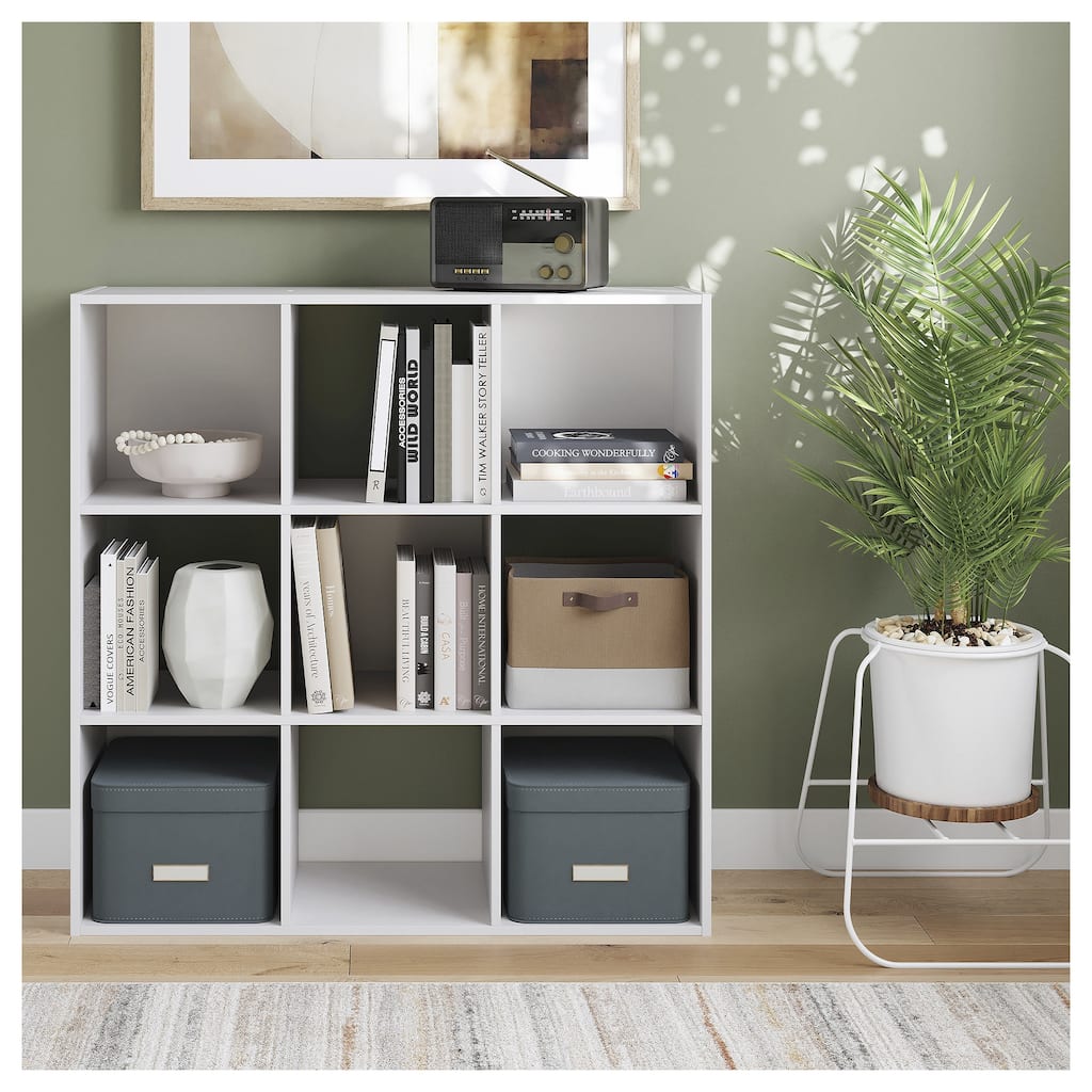 Signature Design by Ashley Onita White 9 Cube Organizer - 35" W x 12" D x 35" H