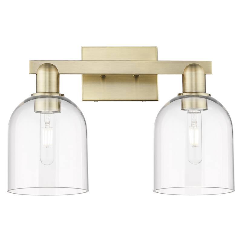 Innovations Lighting 716-2W-12-17 Bella Vanity Bella 2 Light 17" Wide - Antique Brass / Clear