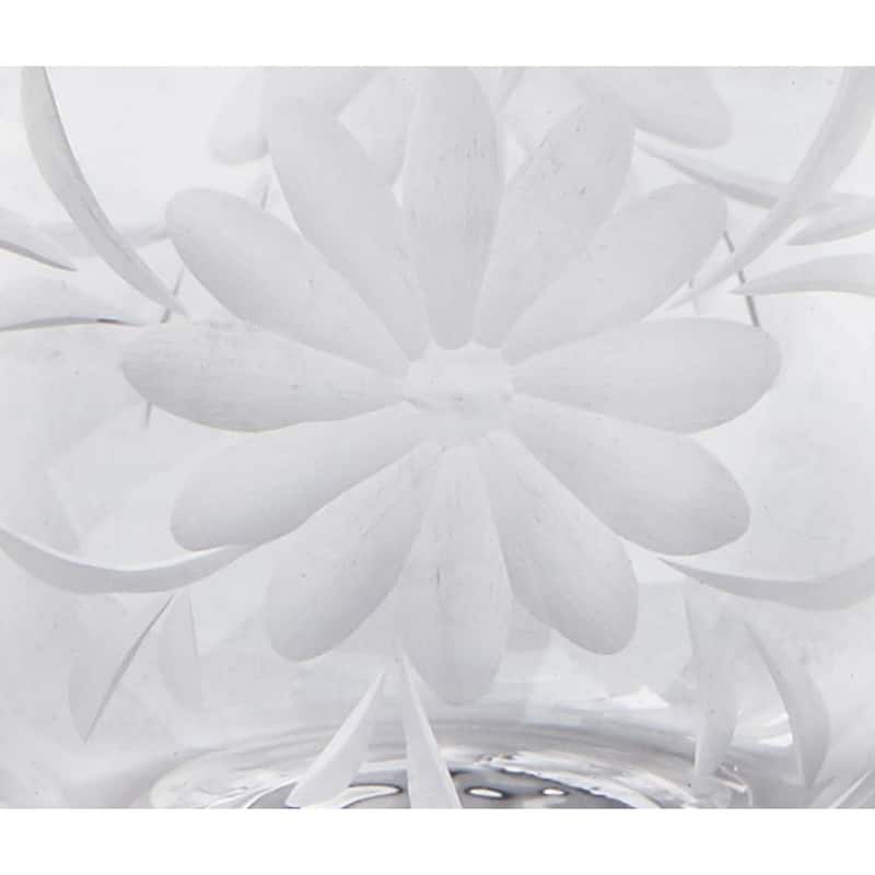 17 oz. Fleur Etched Stemless Wine Drinkware Hand Wash Beverage Glassware Dinner Party Wedding Resturant
