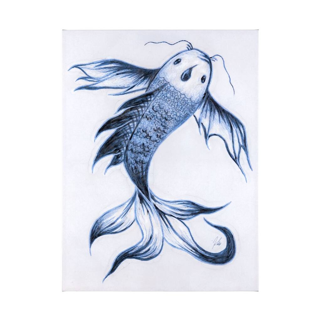Koi Fish Blue I (40 x 50) Canvas Art Print