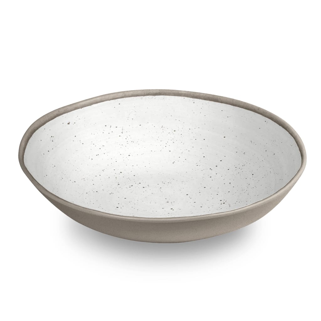 Abode Homewares by TarHong Retreat Pottery White Bamboo, Serve Bowl 12"/ 104 oz.