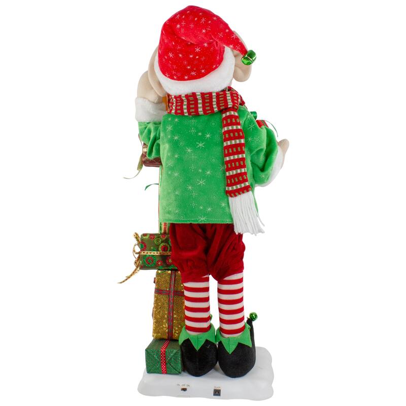 30" Santa's Little Animated Elf Lighted Star Musical Christmas Figure