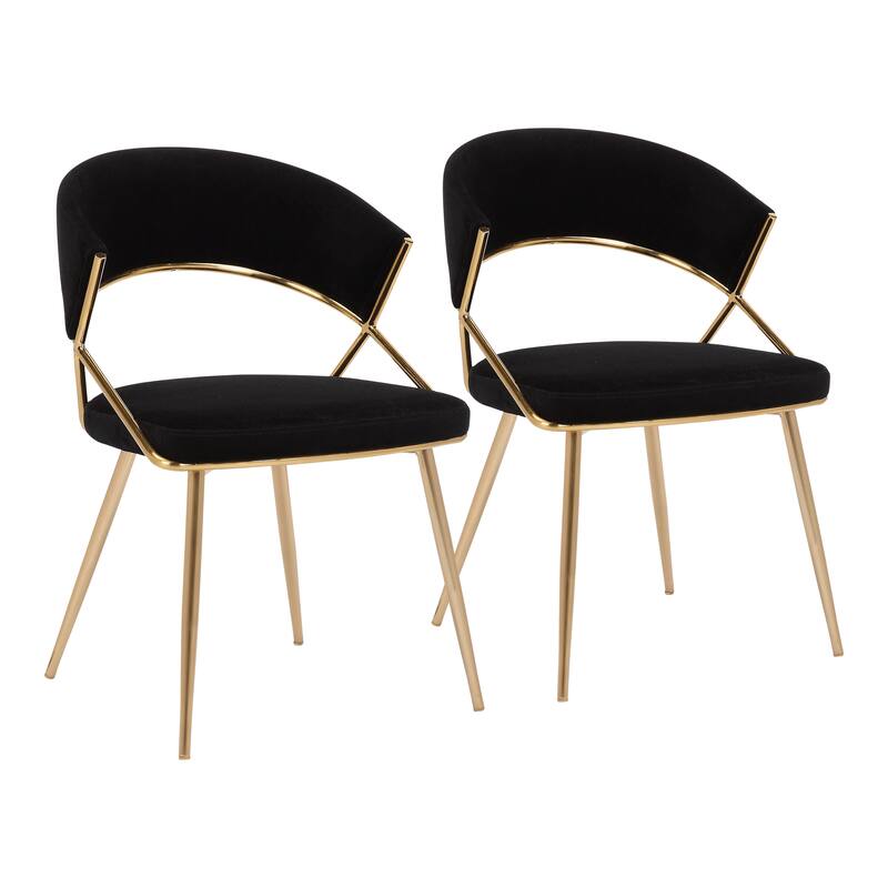 Silver Orchid Tatyana Gold Upholstered Dining Chair (Set of 2)